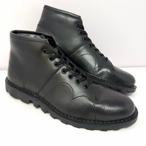 Grafters Mens Heritage Range Monkey Boot Sz 8 UK / 9 US Black Leather Mod 1960s
